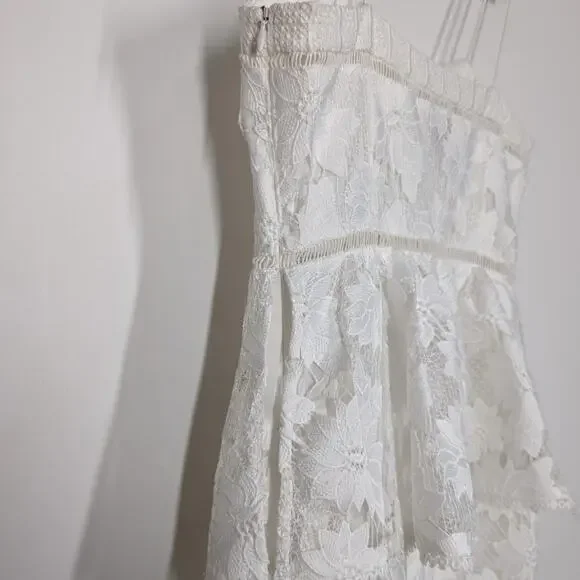 Rachel Zoe Margo Floral Lace Jumpsuit Sleeveless White Ecru Size 2 Preowned - Picture 7 of 12
